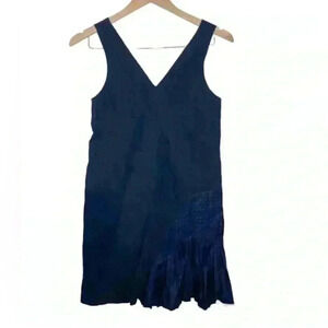 Tibi Linen Shift Navy Dress Size